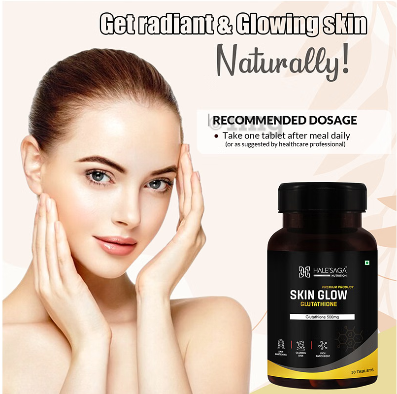 Halesaga L-Glutathione Skin Glow Tablets 500mg thumbnail 2